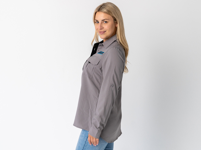 Superior Ladies Syzmik Fishing Shirt Stone (Each) - SUP-FISH-L-STN-XXX